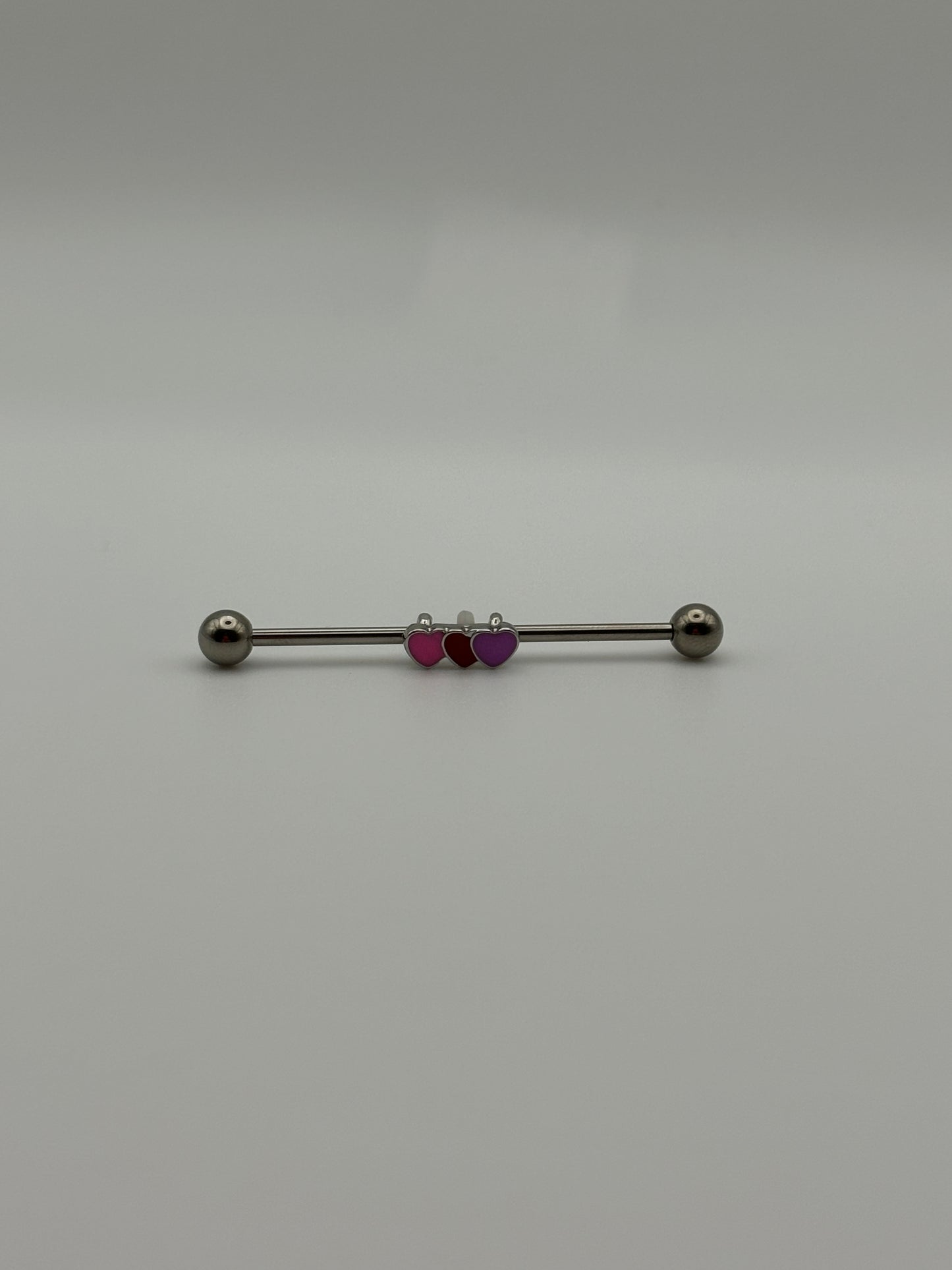 Multicolor Heart Trio Industrial Piercing